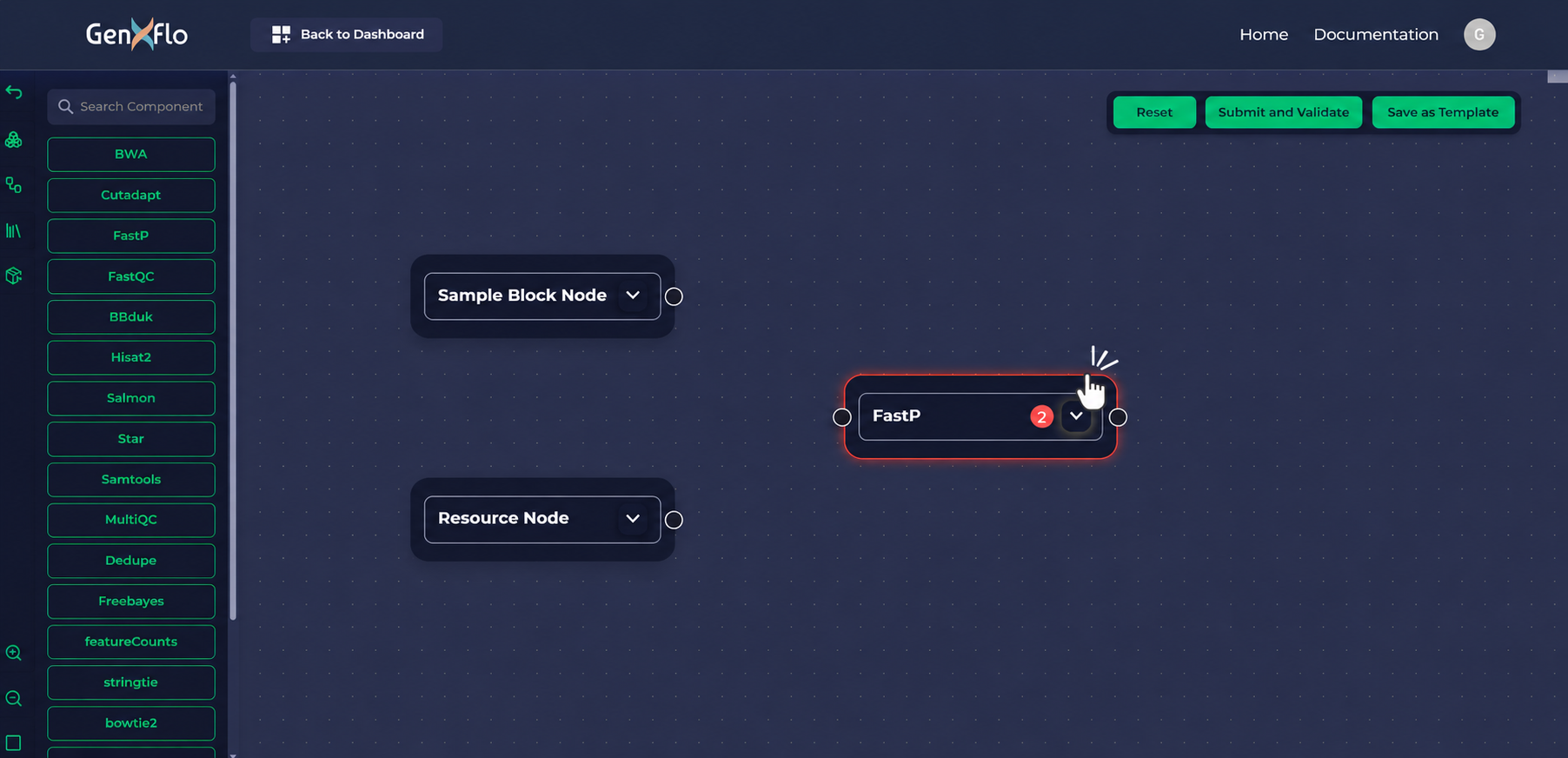Adding tools to the GenXflo workflow canvas
